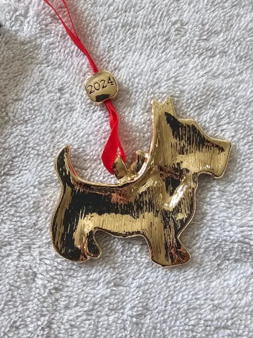2024 Monet Gold Tone Crystal Rhinestone Westie Scottie Dog Bag Charm Ornament